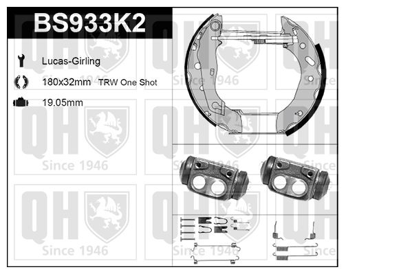 QUINTON HAZELL Piduriklotside komplekt BS933K2